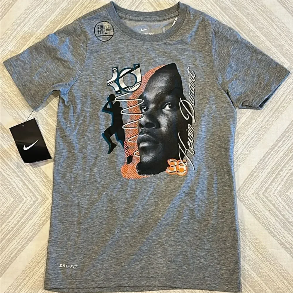 Nike Dri-fit Boys Grey Kevin Durant Basketball T-Shirt - Size S